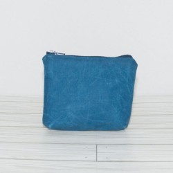 Coin Pouch, Mosaic Blue Waxed