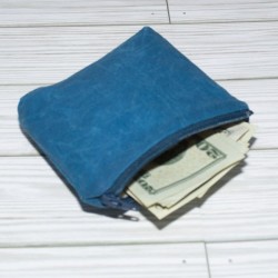 Coin Pouch, Mosaic Blue Waxed