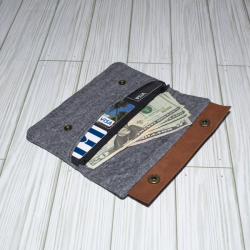 Mia Wallet, Grey Linen