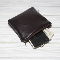 Coin Pouch, Brown Leather