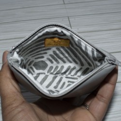 Coin Pouch, Grey Leather