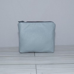 Coin Pouch, Light Blue Leather