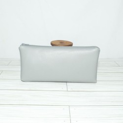 Pencil Pouch, Grey Leather