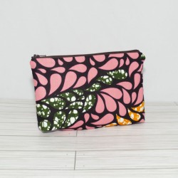 Everyday Pouch : Petals in Peach, Green & Tangerine