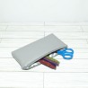 Pencil Pouch, Grey Leather