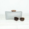 Pencil Pouch, Grey Leather