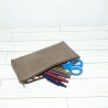 Pencil Pouch, Light Brown Leather