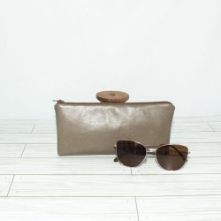 Pencil Pouch, Light Brown Leather