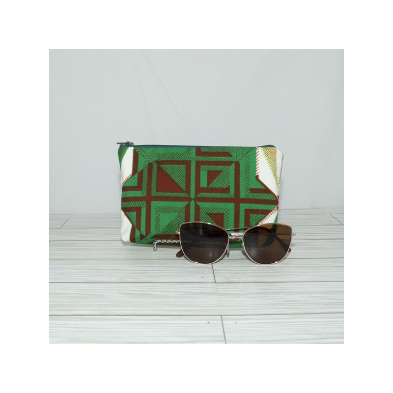 Everyday Pouch, Green African Print