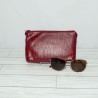 Everyday Pouch, Red Snake Print Leather