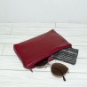 Everyday Pouch, Red Snake Print Leather