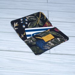 Card Case, Embroidered Noir