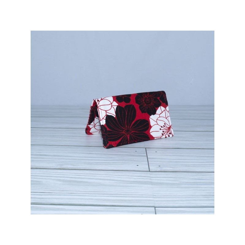 Card Case, Red Floral