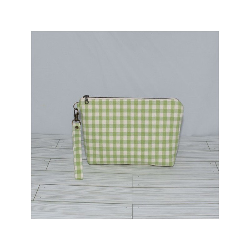Kellie Wristlet, Green Gingham