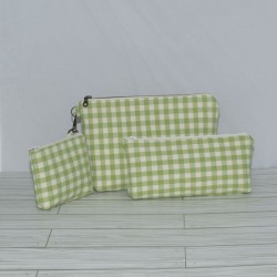 Kellie Wristlet, Green Gingham