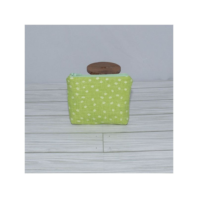 Coin Pouch, Monotone Dot / Kiwi