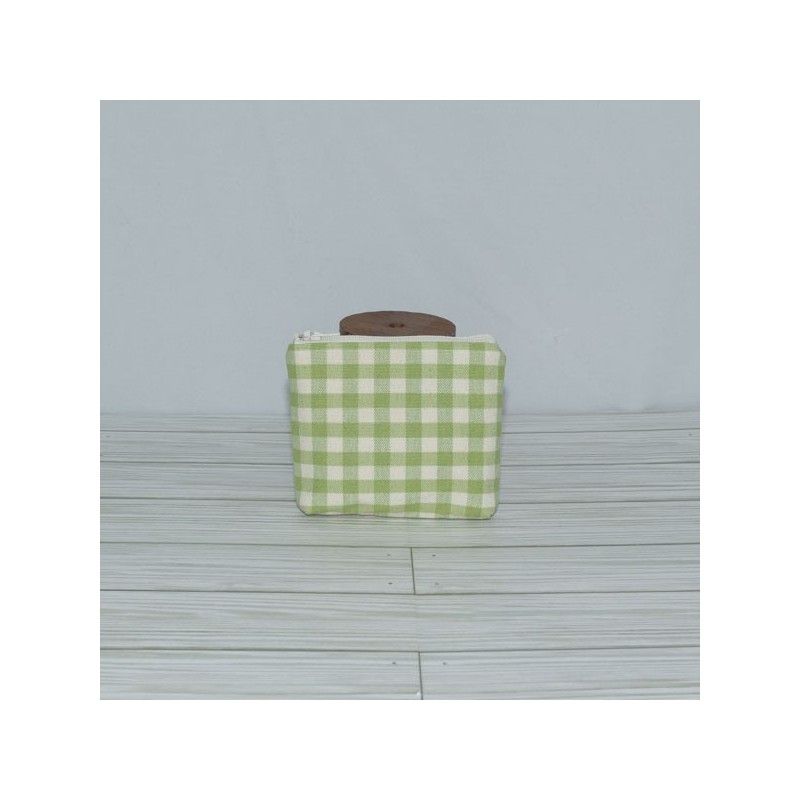 Coin Pouch, Green Gingham