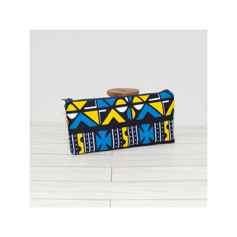 Pencil Pouch, Samakaka Blue + Yellow