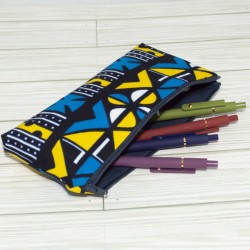 Pencil Pouch, Samakaka Blue + Yellow