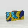 Pencil Pouch, Ankara Floral Yellow, Azure Blue + Sky Blue