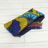 Pencil Pouch, Ankara Floral Yellow, Azure Blue + Sky Blue