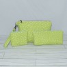 Kellie Wristlet : Monotone Kiwi Dots