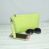 Kellie Wristlet : Monotone Kiwi Dots