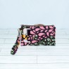 Phone Wristlet: Petals in Peach, Green & Tangerine