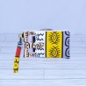 Phone Wristlet: Angola Stripe Yellow, Orange & Grey