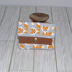Mia Wallet (mini) : Foxes on Grey