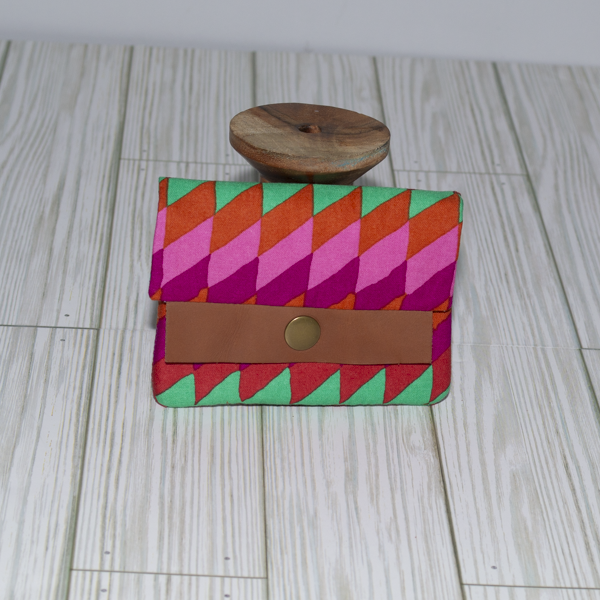 Mia Wallet(mini) : Red Geo Print