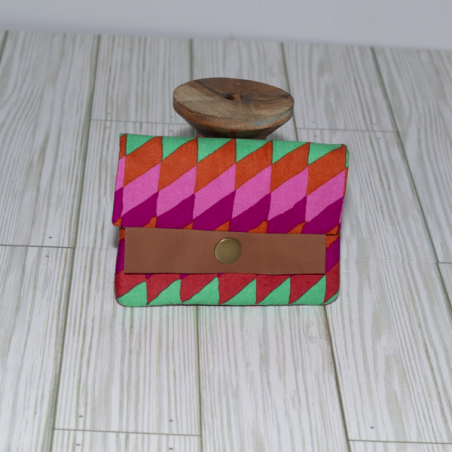 Mia Wallet(mini) : Red Geo Print