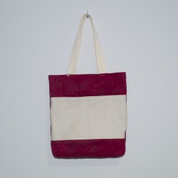 Tate Tote, Tan Linen Pocket