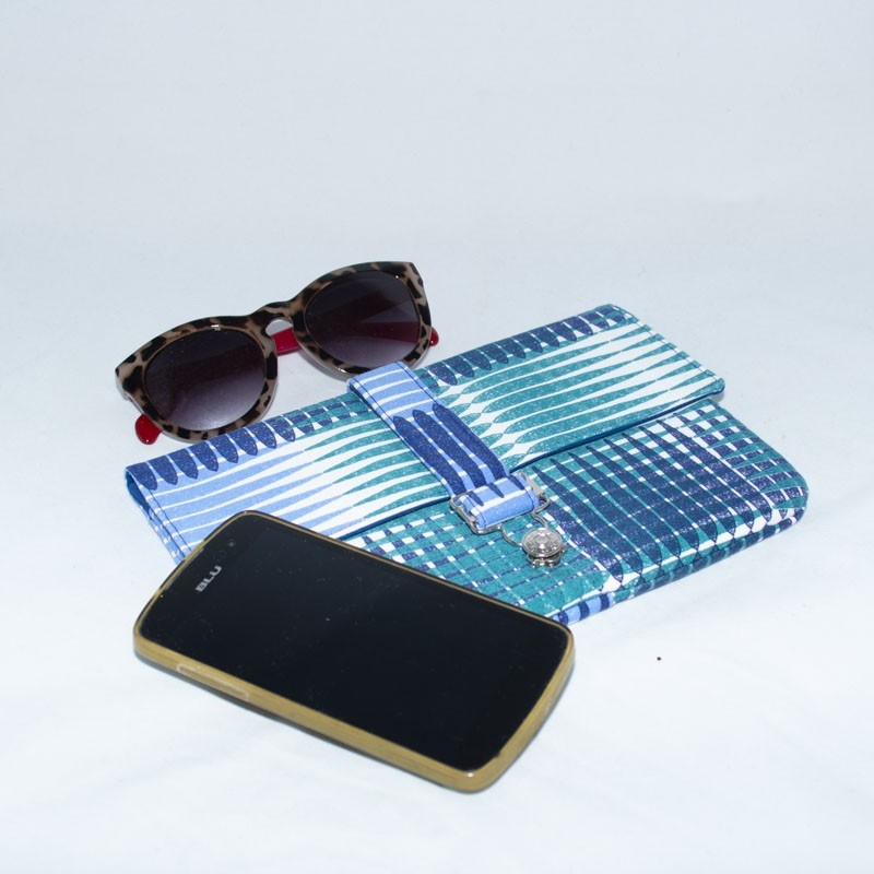 Jillian Tablet Case, Impressions Plaid Blue