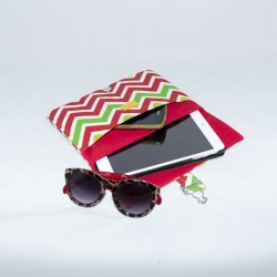 Jillian Tablet Case, Zoom Zoom Lipstick/Chartreuse