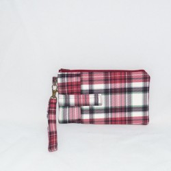 Phone Wristlet: Red Plaid
