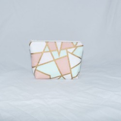 Essential Oil Pouch, Pastel & Gold Geometric