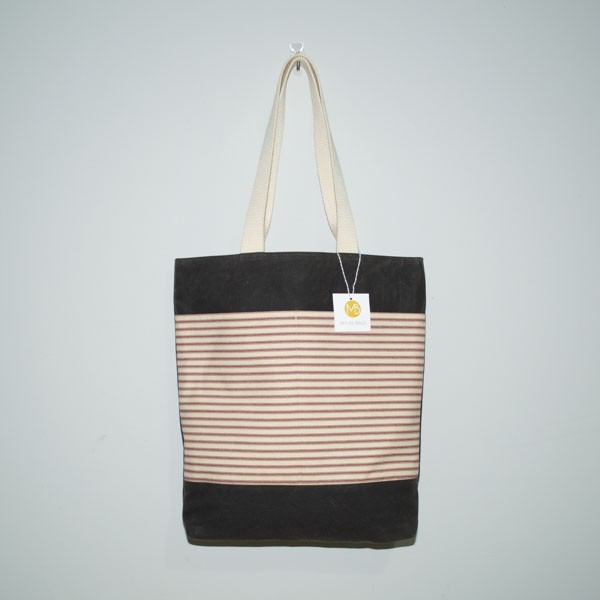 Tate Tote : Waxed / Red Stripe