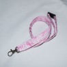 Lanyard : Pink Ribbon on Gingham