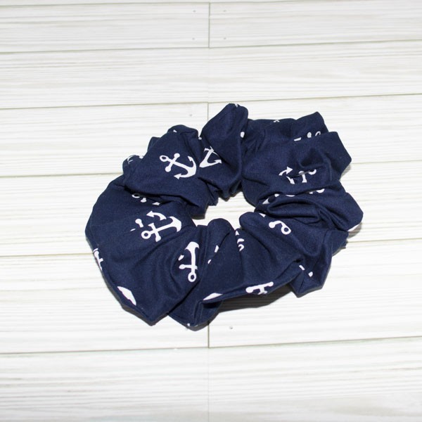 Scrunchie : Navy Anchors