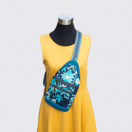 Fielder Sling Pouch: Blue Mosaic & Floral