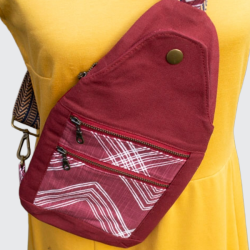Fielder Sling Pouch: Burgundy & Colton