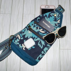 Fielder Sling Pouch: Blue Mosaic + Floral
