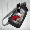 Fielder Sling Pouch: Dark Denim + Ankara Floral