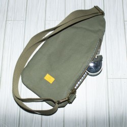 Fielder Sling Pouch: Olive + Natural Canvas