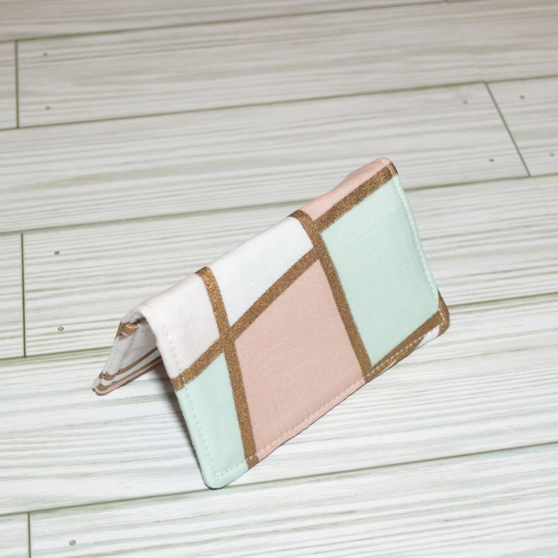 Card Case, Pastel & Gold Geometric