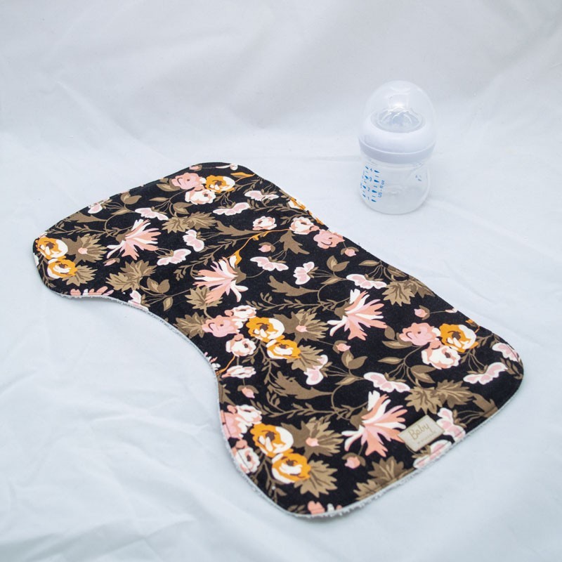 Burp cloth, Black Modern Floral