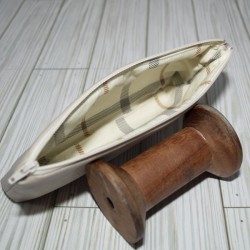 Pencil Pouch, Ivory Leather